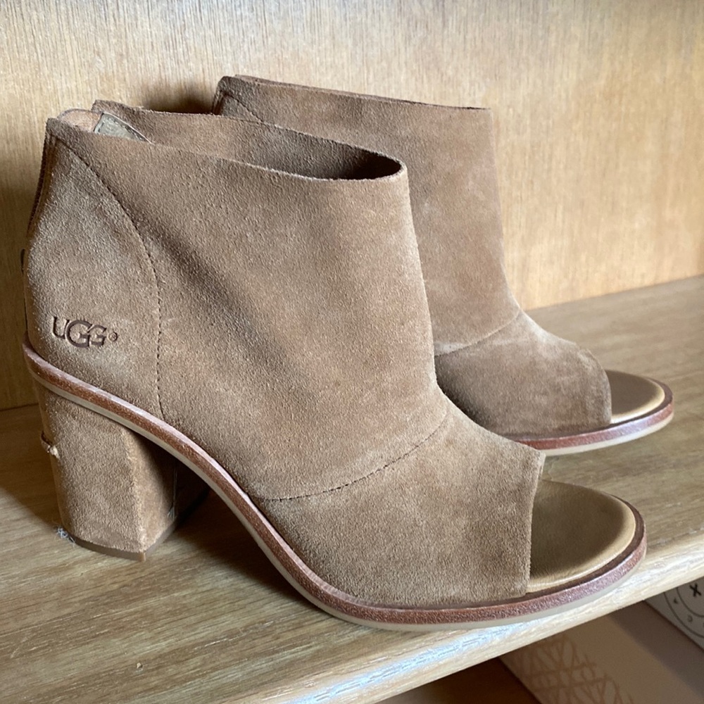 Ugg Suede peep toe booties